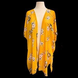 Charlotte Russe Yellow Floral Kimono
